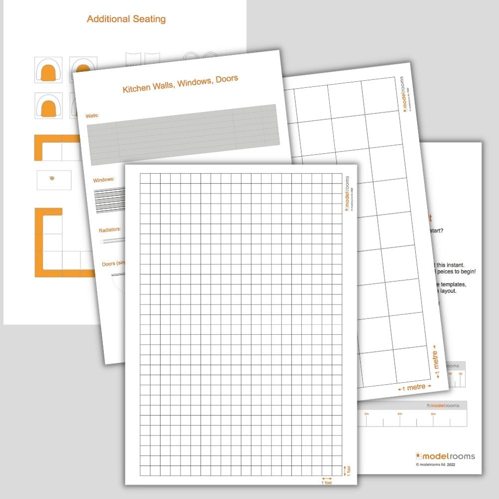 Scale Grid with kitchen Furniture Templates