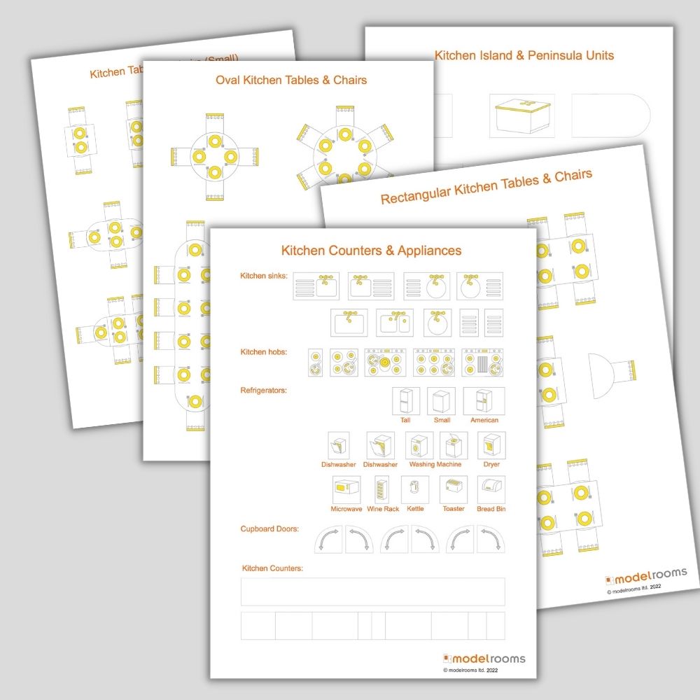 Kitchen Furniture Template Set to Scale